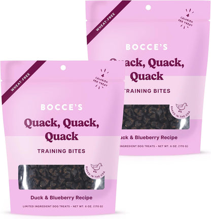 Bocce'S Bakery Quack Quack Quack Dog Training Treats, Duck & Blueberry, 6Oz8