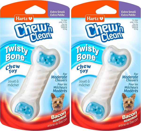 Hartz Chew ‘N Clean Twisty Bone Dog Chew Toy, Bacon Scented for Moderate Chewers, Extra Small10