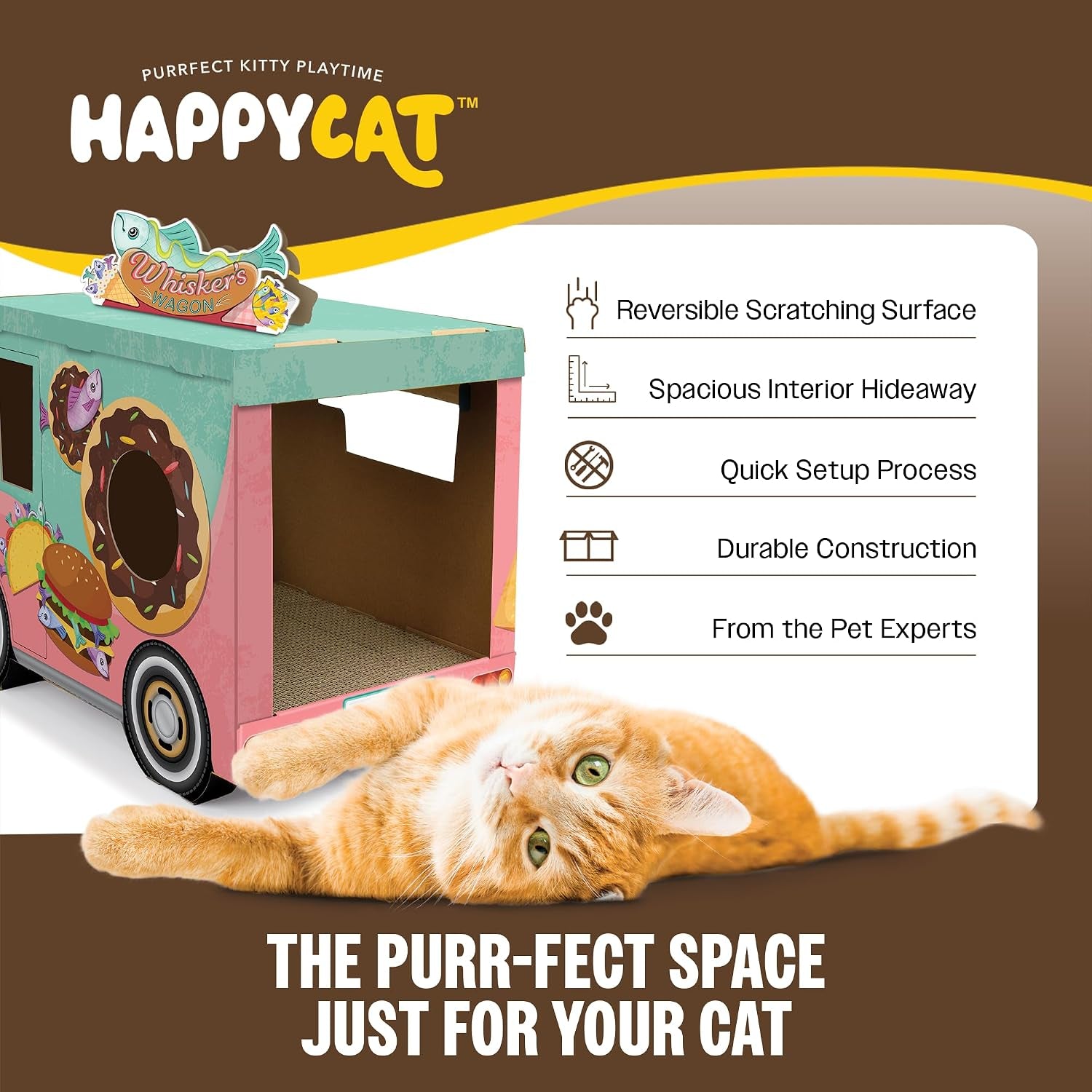 happycat-whisker-s-wagon-cat-scratcher-house-vintage-cardboard-cat-playhouse-with-scratch-panels-spacious-hideaway-cute-pet-toys-durable-activity-center-for-indoor-cats