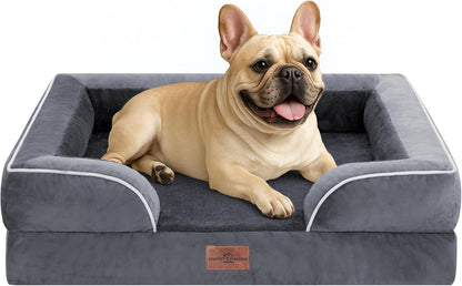Comfort Expression Orthopedic Dog Bed for Extra Large Dogs with Bolster | Waterproof Dog Couch Bed with Washable Cover & Non-Slip Bottom, Supportive Egg Crate Foam XL Pet Bed, 42X30 Inch15
