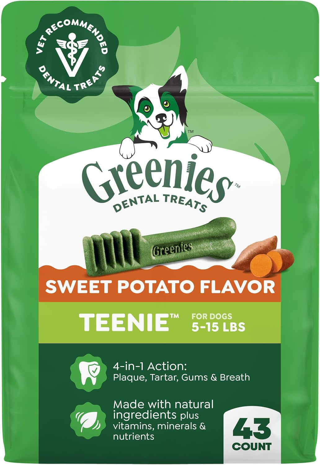 greenies-teenie-natural-dental-dog-treats-fresh-mint-flavor-43-count-veterinarian-recommended-for-dogs-5-15-lbs-cleans-teeth-freshens-breath-promotes-oral-health-12-oz-pack