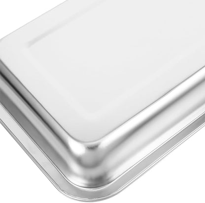 INOOMP Stainless Steel Cat Litter Box Open Design Large Metal Litter Pan Easy to Clean Portable Kitten Tray for Cats and Small Pets7