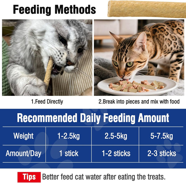 30G Freezed Dried Cat Chew Stick Chicken Flavor, Cat Dental Treats for Freshens Breath and Reduce Tartar, Feline Teething Sticks Cats Treats Snack8