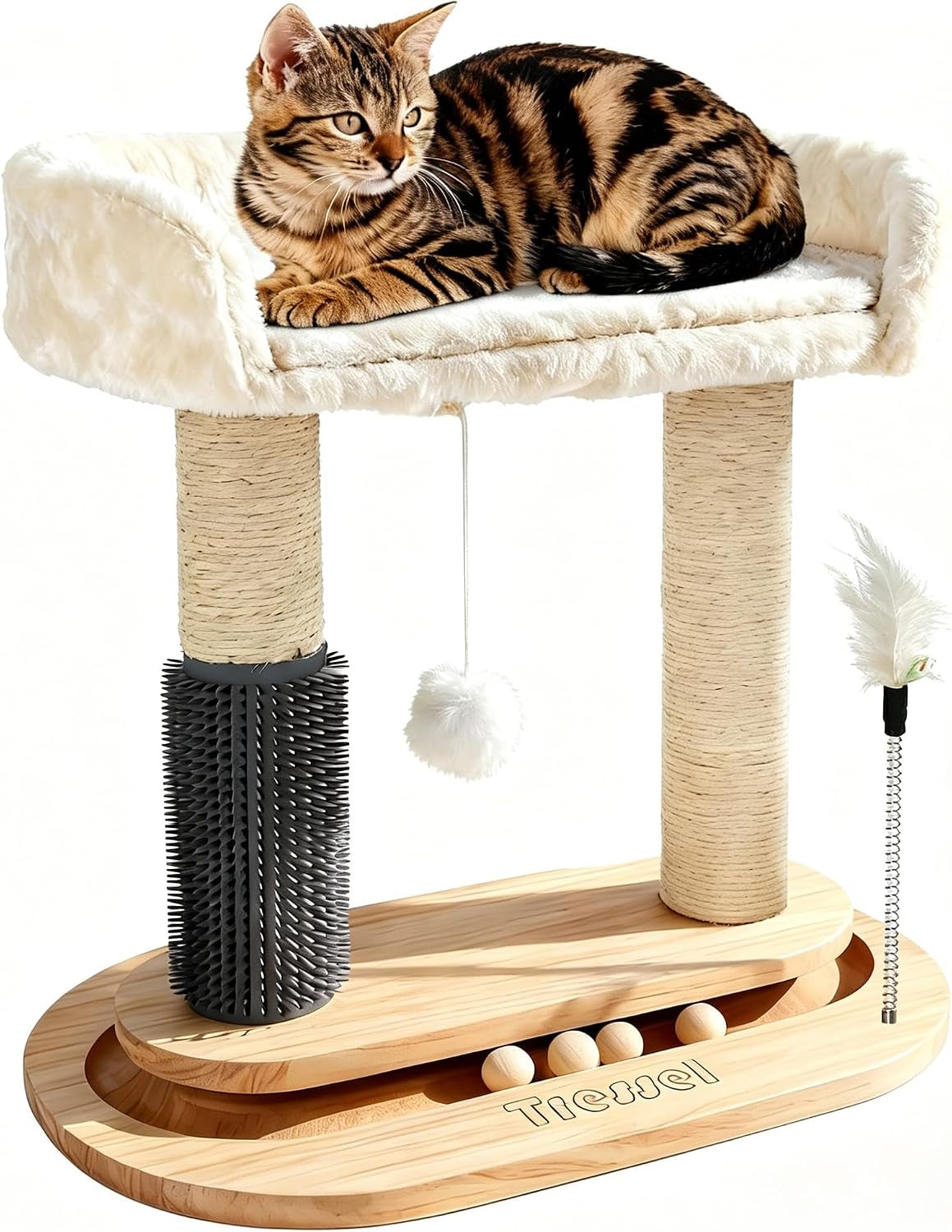 small-wooden-cat-tree-for-kittens-and-small-cats-6-in-1-cat-tower-for-indoor-cats-with-bed-sisal-scratching-post-self-grooming-brush-ball-track-plush-ball-and-feather-toy-16-5-h