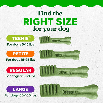 Greenies Senior Teenie Size Adult Natural Dental Dog Treats, 96 Count | Veterinarian-Recommended, Cleans Teeth, Freshens Breath, Supports Joint Health, Dogs 7+ (5-15 Lbs), 27 Oz. Pack12