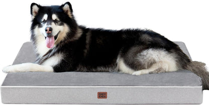 EHEYCIGA Medium Memory Foam Dog Crate Bed Washable, 30X20Inch, Grey | High Density Egg Crate Foam, Waterproof Liner, Removable Easy Clean Cover, Non-Slip Bottom, Fits Crate, Floor and Sofa18