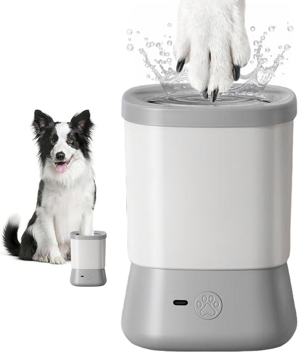 Electric Dog Paw Cleaner for Dogs，2 Speeds Automatic Dog Foot Paw Washer for Small Medium to Large Cat Dog Pet (Grey)1