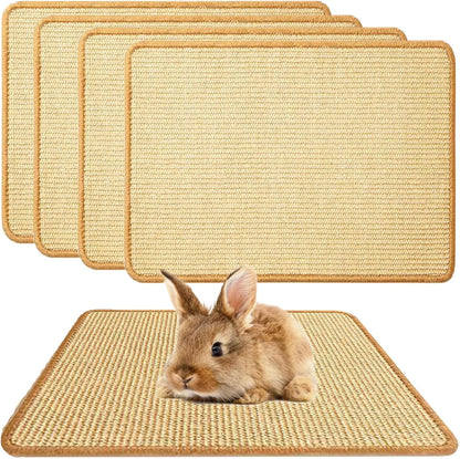 2PCS Rabbit Scratch Mat, Natural Bunny Pad Claws and Teeth Care, 16X12 | Bunny Scratching Pad Rabbit Mats for Cages, Rabbit Mat Chew Toys for Bunny Pet Cage Bedding for Biting Sleeping Nesting8