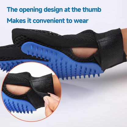 NVNAN Pet Hair Removal Glove for Dogs & Cats, 2-Pack Blue | 2-In-1 Deshedding Brush and Massage Mitt for Shedding Control, Bathing and Washing, Safe for Short or Long Hair Pets7
