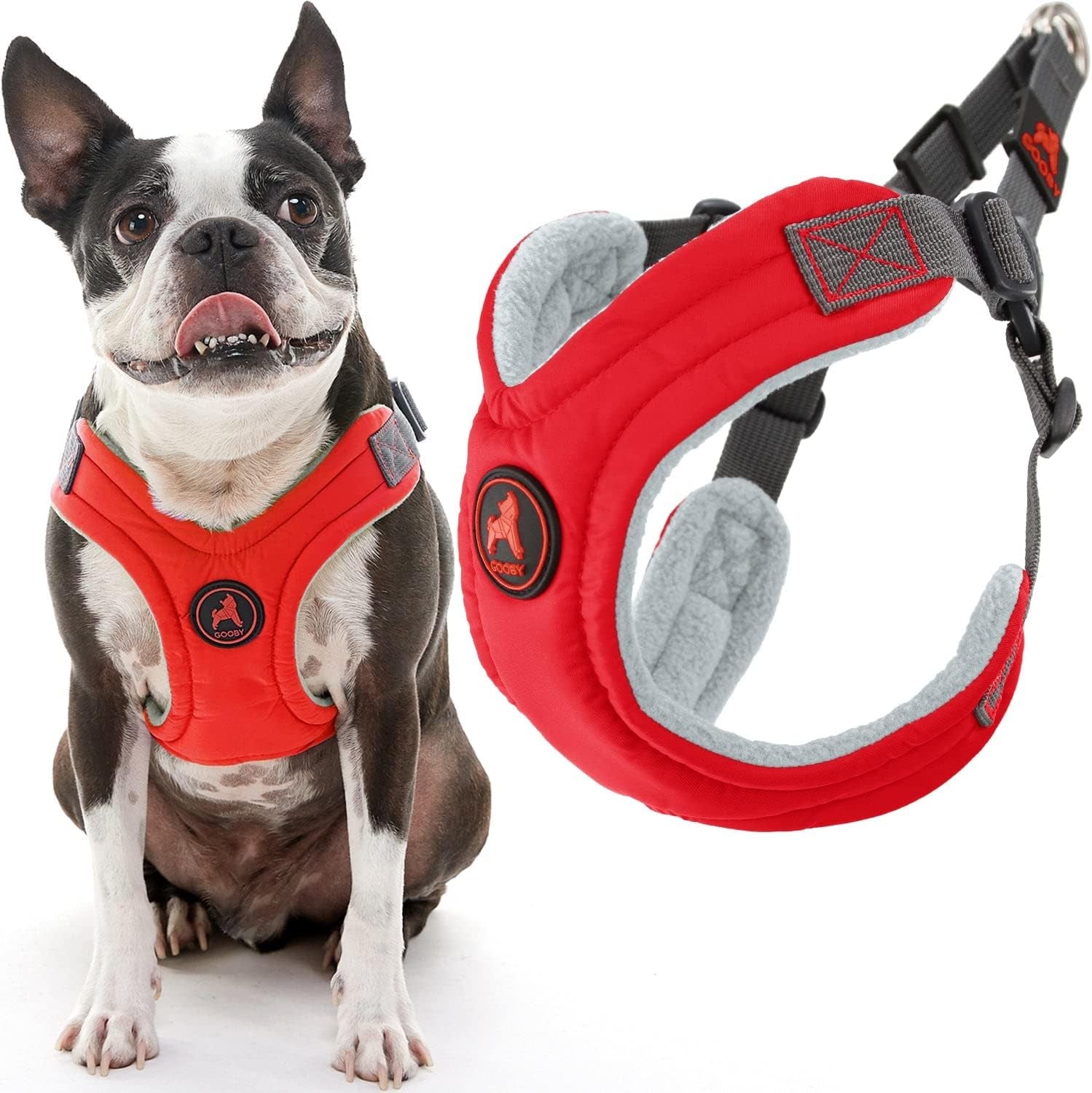gooby-escape-free-memory-foam-harness-green-large-no-pull-step-in-small-dog-harness-with-four-point-adjustment-perfect-on-the-go-dog-harness-for-medium-dogs-no-pull-and-small-dogs