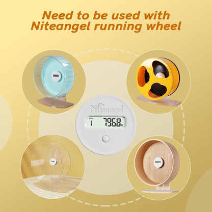 Niteangel Accurately Hamster Wheel Pedometer: 9-Day Continuous Data Records | Can Check Hamster Daily Activity - Small Pet Running Track Step Counter for Niteangel Super-Silent Acrylic & Wooden Wheels2