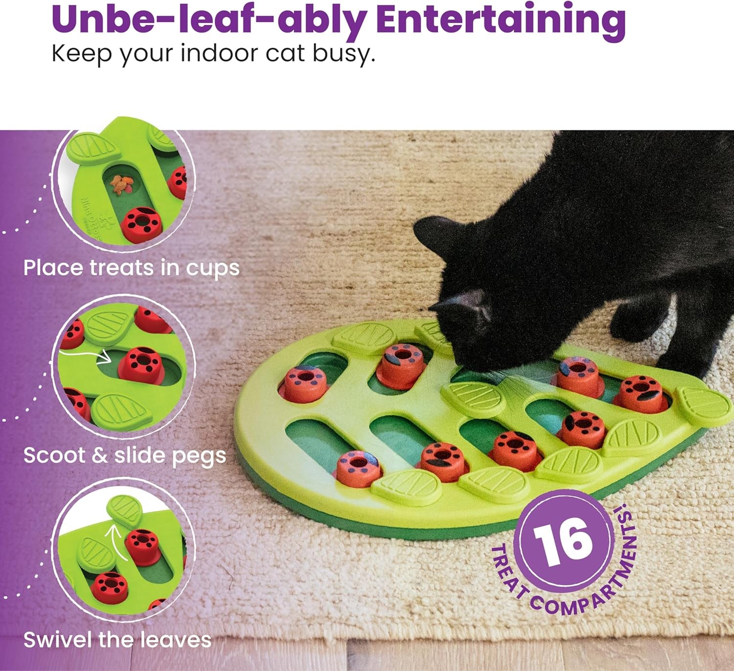 catstages-nina-ottosson-buggin-out-puzzle-play-cat-puzzle-feeder-interactive-treat-game-for-indoor-cats-level-2-slow-feeder-enrichment-toy-13-9-x-11-5