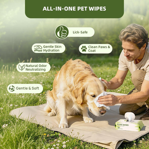 IMMHABI 400 Count Dog Wipes, Unscented Plant-Based Hypoallergenic Pet Wipes for Paws, Butt, and Anal Gland Care, Cleansing & Deodorizing for Puppies and Cats3