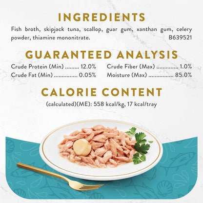 Purina Fancy Feast Appetizers, Tuna with Scallop Topper, 1.1 Oz, 10-Pack | Flavorful Lickable Grain-Free Wet Cat Food Topper, Made with High-Quality Protein in a Delicate Broth5