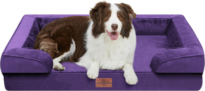 Comfort Expression Orthopedic Dog Bed for Extra Large Dogs with Bolster | Waterproof Dog Couch Bed with Washable Cover & Non-Slip Bottom, Supportive Egg Crate Foam XL Pet Bed, 42X30 Inch72