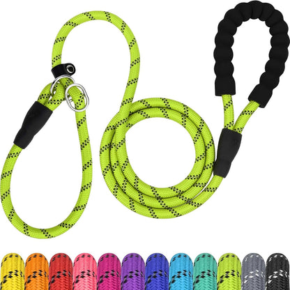 Tagme Slip Lead for Dogs, No Pull Training Leash, Padded Handle (Hot Pink) | Braided Climbing Rope, Reflective Stitching, 6 Ft, Fits Small to Large Dogs up to 250 Lbs, Cushioned Grip, No Leash Burn20