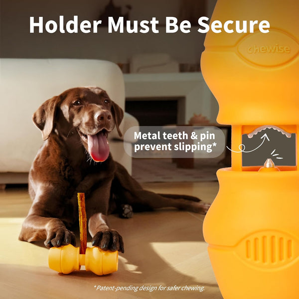 Petclan Chewise Bully Stick Holder for Dogs, Metal Teeth Dog Chew Holder | Prevents Choking, Fits Most Dogs, Bully Sticks & Most Chews, Metal Teeth Grip to the Last Inch, Bpa-Free, Dishwasher Safe2