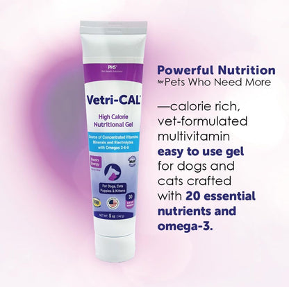 High Calorie Nutritional Gel for Dogs, Cats, Puppies & Kittens – Appetite Booster with Omega 3-6-9, Vitamins A-D-E-B – Recovery & Energy Support – Tasty Malt Flavor – 5 Oz Tube4