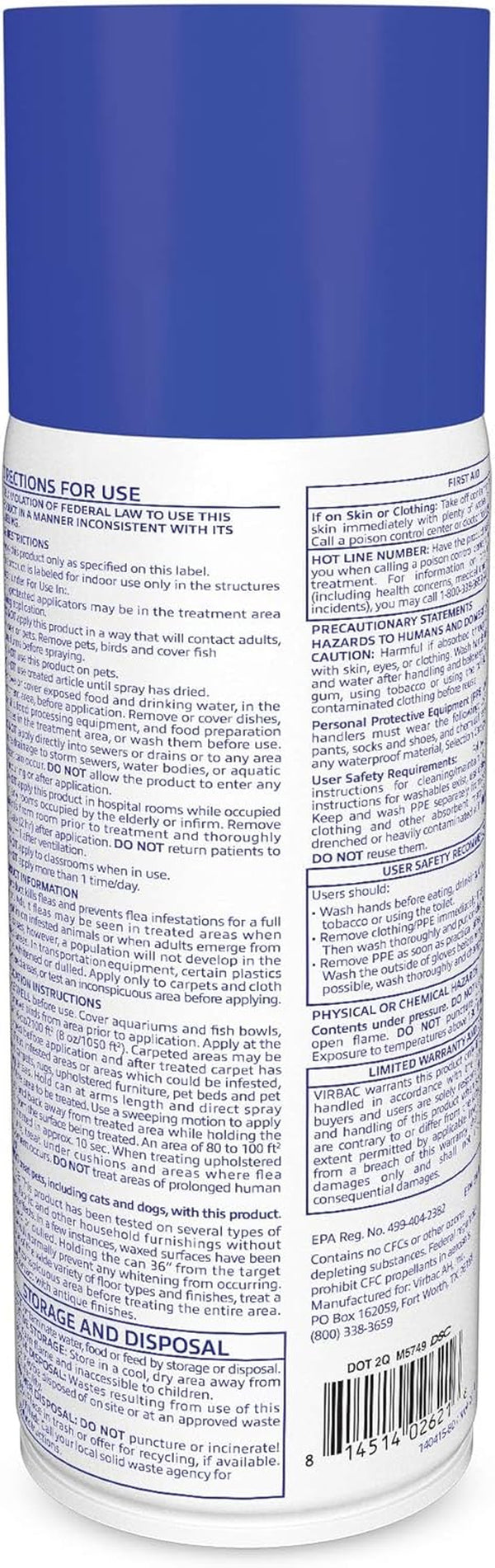Virbac Knockout ES Area Treatment Carpet Spray for Fleas and Ticks 16 Oz4