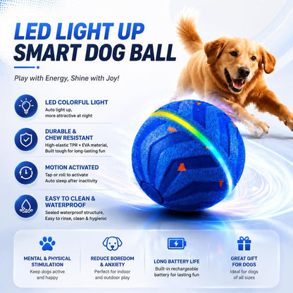 Smart Dog Ball - High-Elasticity E-TPU Interactive Toy, Automatic Rolling Ball with 2 Modes & LED Glow, 350Mah Long Battery Life, Motion Activated & USB-C Rechargeable for Dogs5