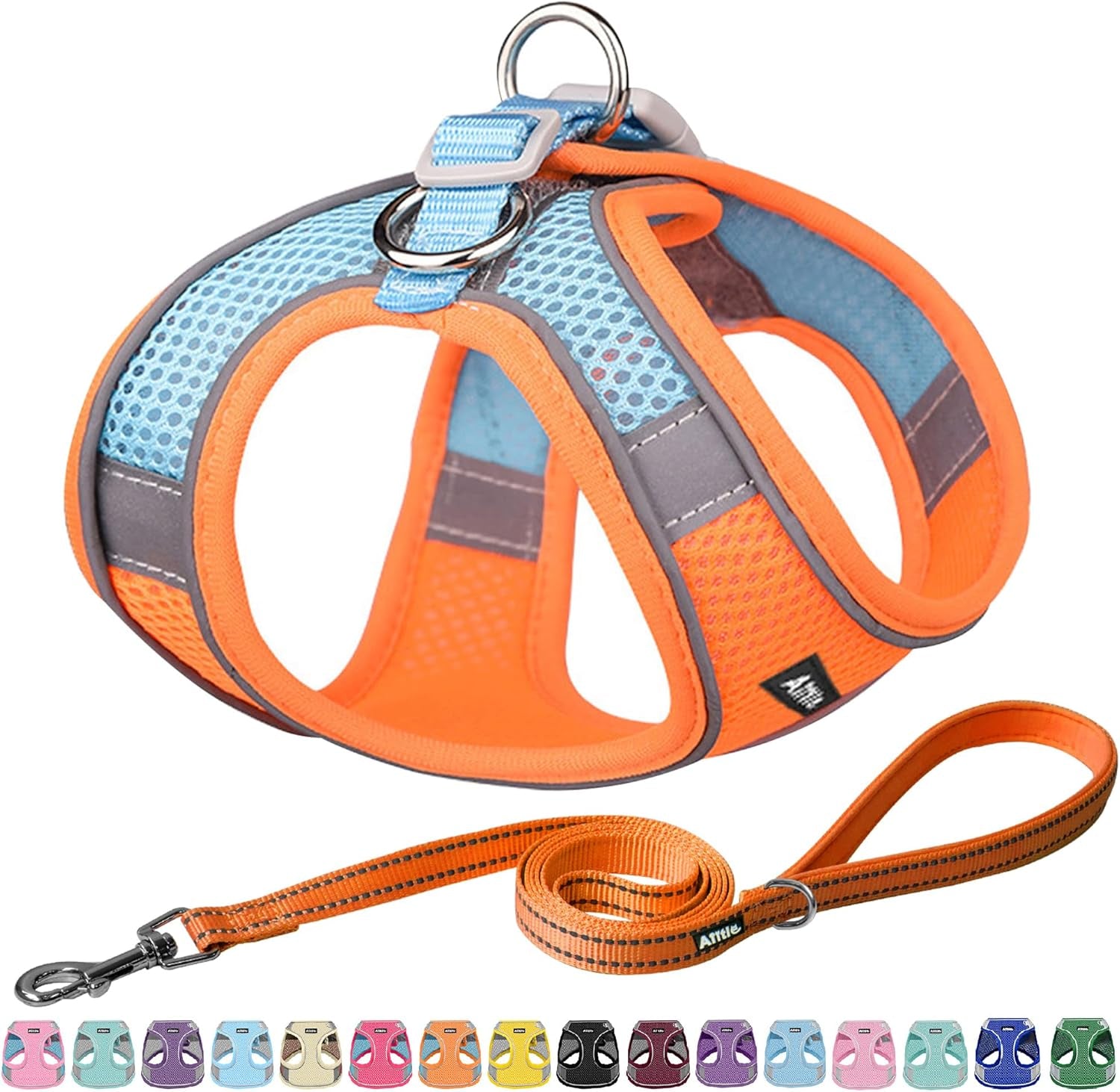 aiitle-no-pull-dog-harness-and-leash-set-step-in-adjustable-dog-harness-with-padded-vest-for-all-weather-dog-leash-with-soft-padded-handle-easy-to-put-on-small-and-medium-dogs-beige-s