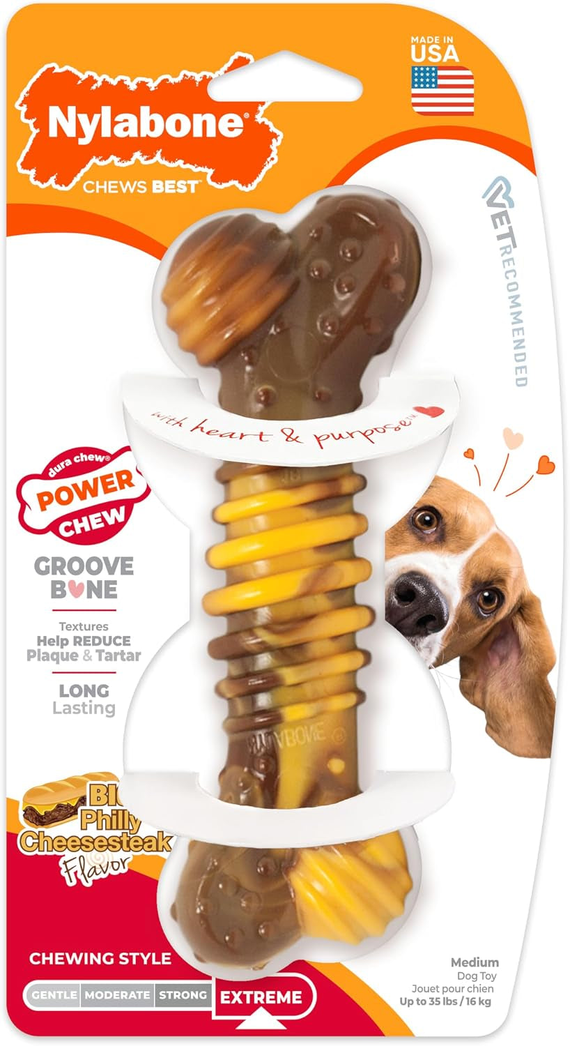 nylabone-power-chew-dental-groove-bone-dog-chew-toy-flavor-medley-small-teeth-cleaning-textures-durable-dog-toys-for-aggressive-chewers-discourages-destructive-chewing-for-dogs-up-to-25-lbs