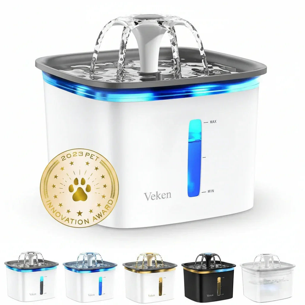 veken-automatic-pet-water-fountain-with-led-light-5-color-options-2023-pet-innovation-award-winner