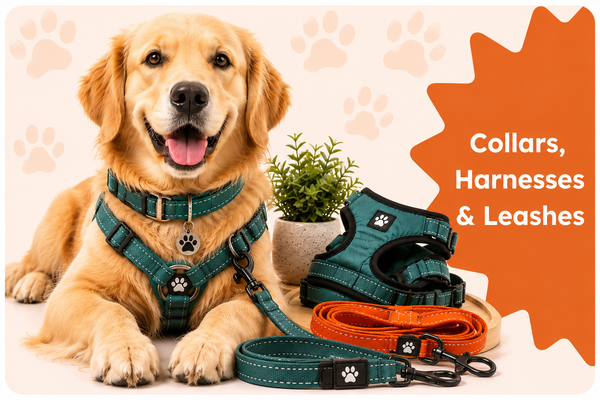 Dog Collars, Harnesses & Leashes for Walks and Training