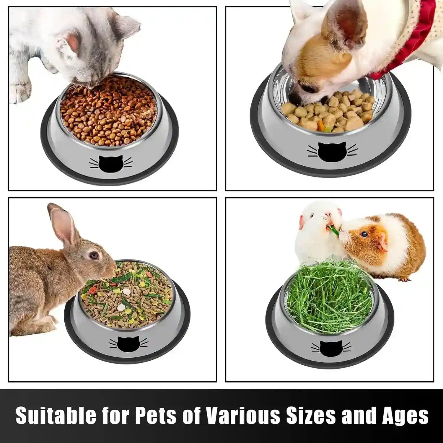 stainless-steel-pet-bowls-with-cat-face-design-used-by-cats-dogs-rabbits-and-guinea-pigs-for-food-and-hay