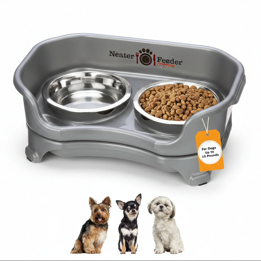elevated-dog-feeder-with-two-stainless-steel-bowls-one-with-kibble-for-small-dogs-up-to-15-lbs