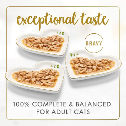 Gravy cat food in heart-shaped bowls, 100% complete & balanced for adult cats, exceptional taste3