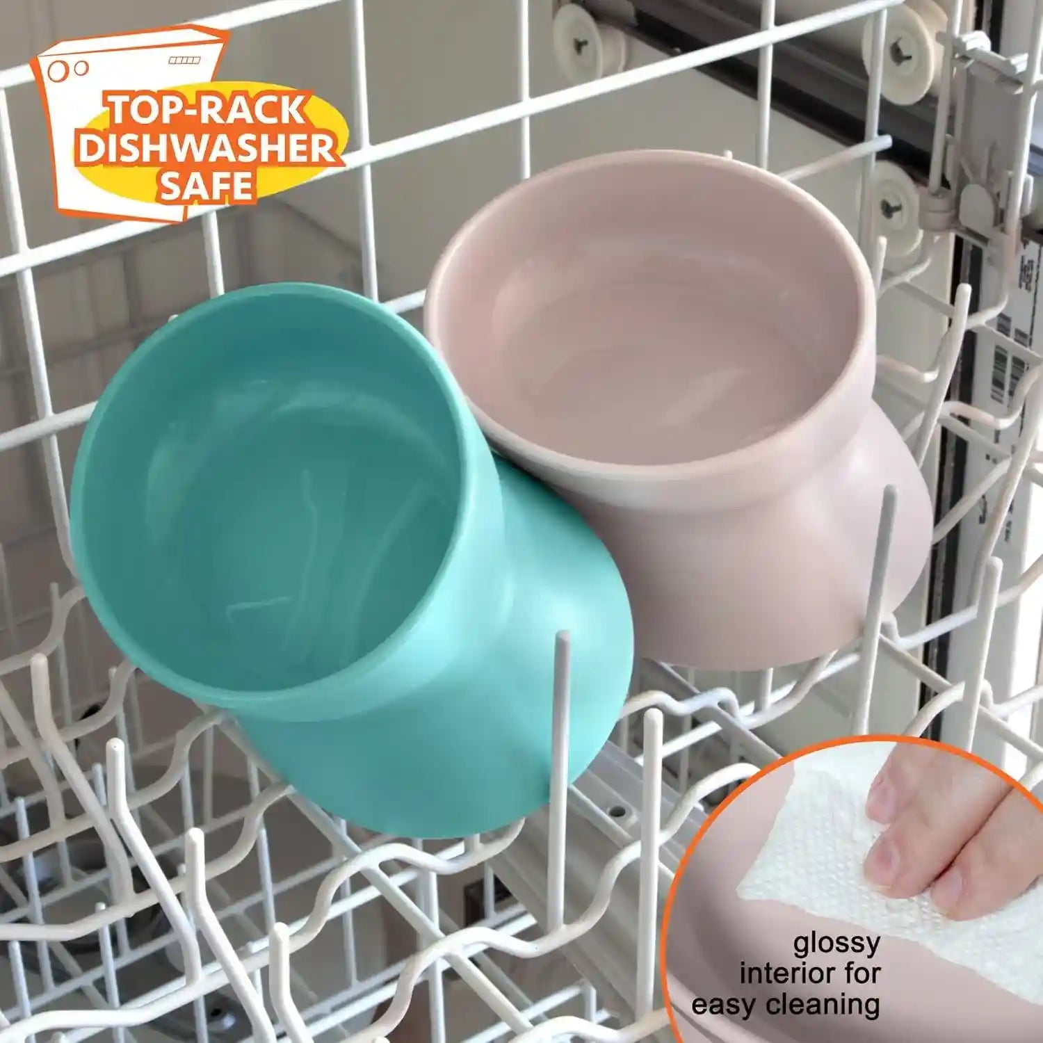 dishwasher-safe-pet-bowls-in-teal-and-pink-glossy-interior-for-easy-cleaning-top-rack-safe