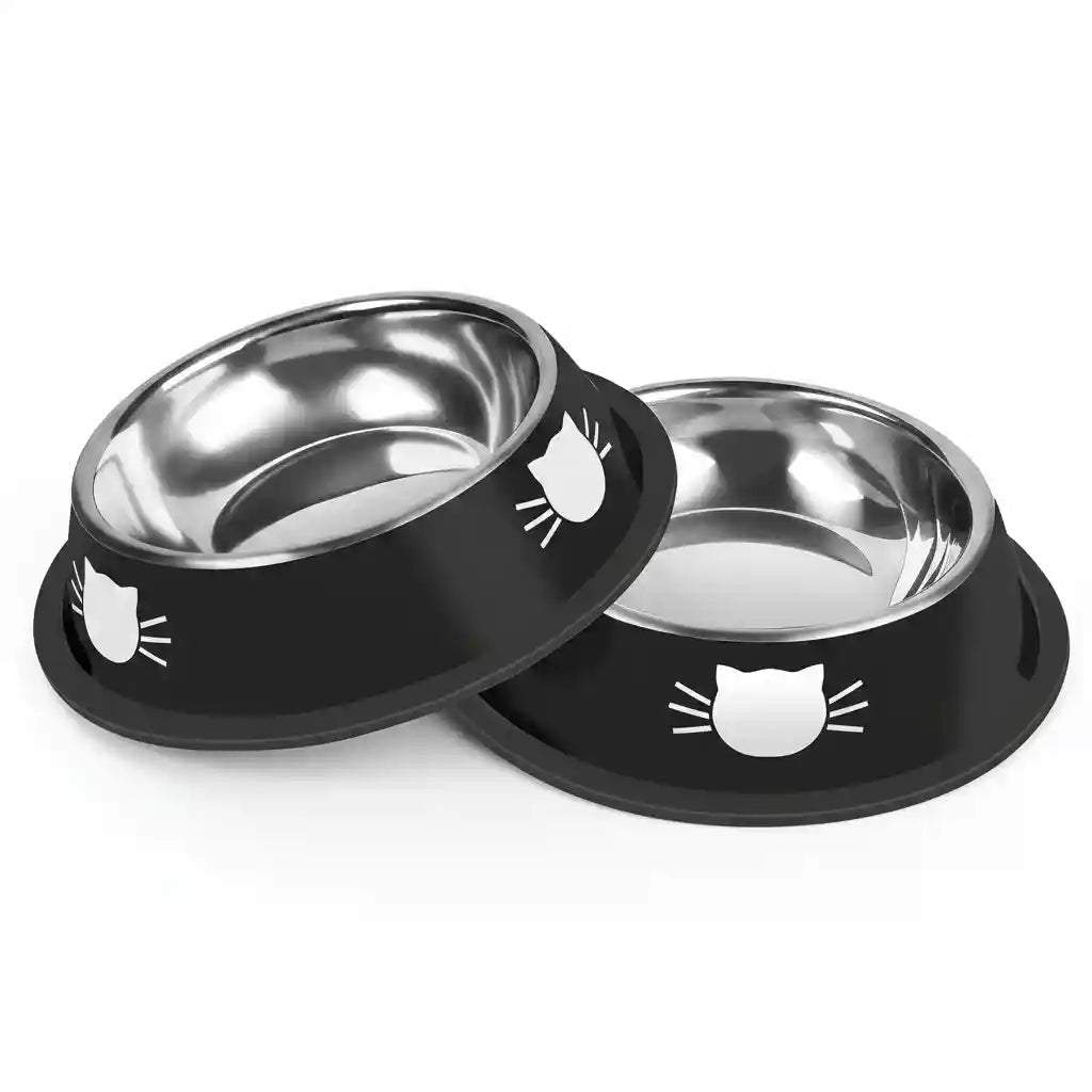 stainless-steel-cat-bowls-with-black-base-and-white-cat-face-design-ideal-for-pet-feeding