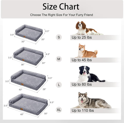 Orthopedic Calming Large Dog Bed Pet Sofa Bed 36''X24'' Grey | 2-Sided Pet Couch Large Sized Dog, Soft Egg-Crate Foam Dog Mat, Waterproof Removable Washable Cover, Nonskid Bottom Cat Bed7