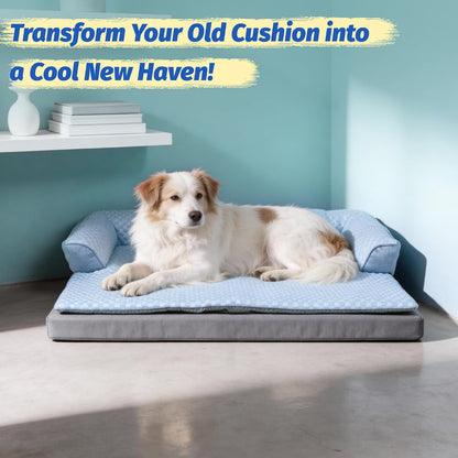 WATANIYA PET Cooling Dog Bed, Washable Cooling Mat for Large Dogs with Removable Cover, Self Cooling Couch Cover for Dog, Non-Slip Dog Couch Bed, 41X37 Inch, Blue8