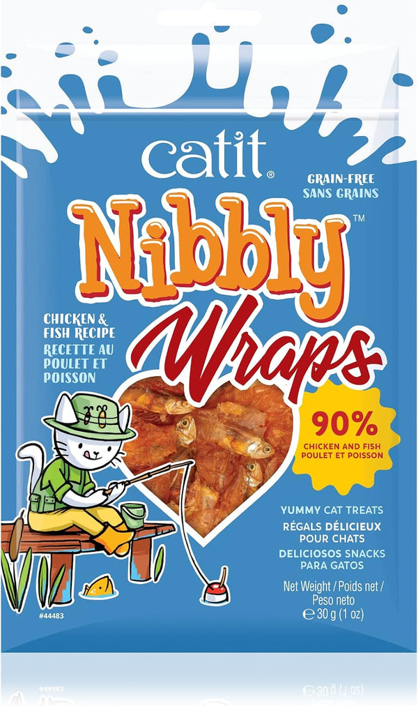 Catit Nibbly Jerky Cat Treats, Chicken & Fish Recipe - Grain-Free Cat Treat White, 1 Ounce (Pack of 2)13