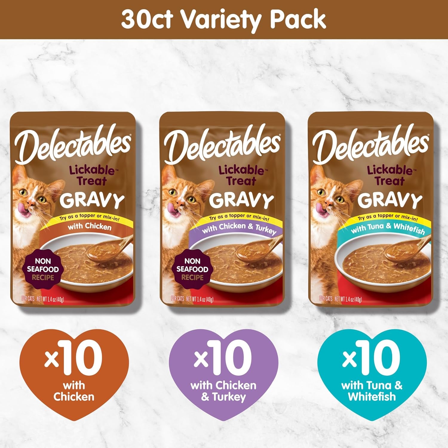 delectables-lickable-treat-gravy-variety-wet-cat-treat-food-topper-food-topper-hydrating-grain-free-no-fillers-no-by-products-no-added-preservatives-1-4oz-pouch-30-pack