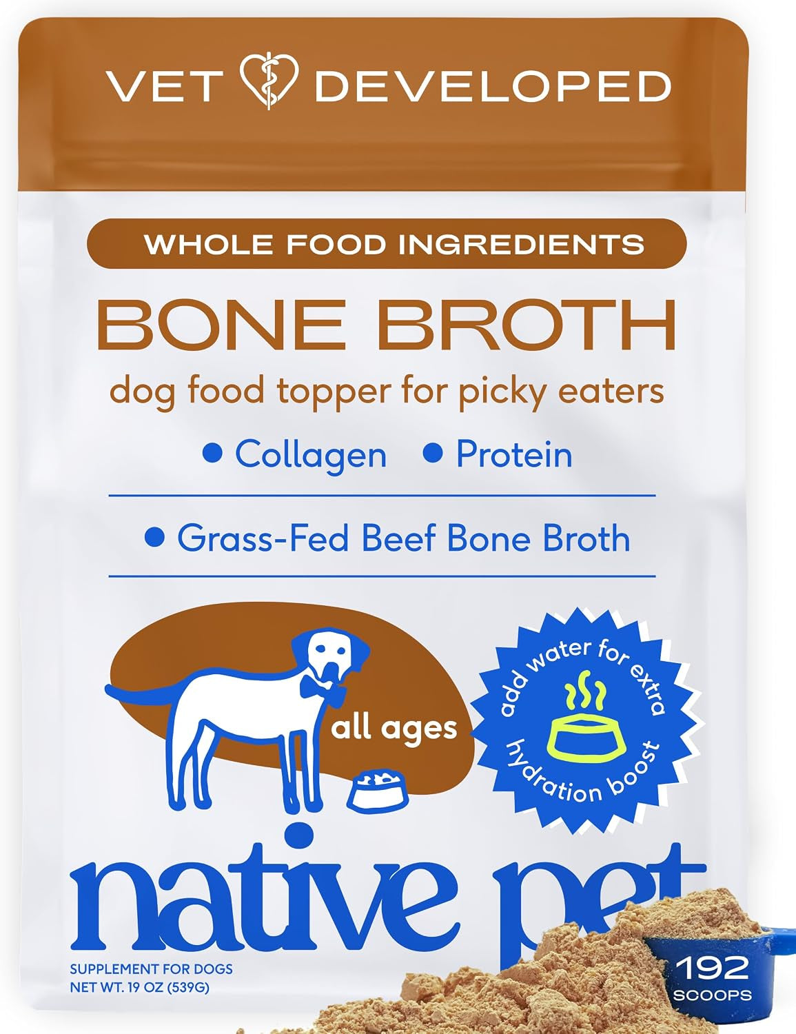 native-pet-bone-broth-for-dogs-made-with-real-beef-bone-broth-dog-food-toppers-for-picky-eaters-provides-extra-hydration-nutrition-for-joint-strength-immunity-heart-health-48-scoops