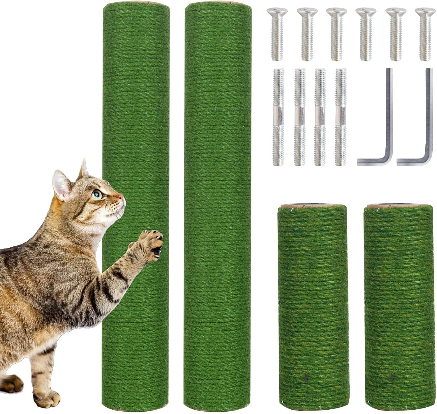 barelove-cat-scratching-post-replacement-4-pieces-cat-scratcher-cat-tree-replacement-parts-15-4-x-2-67-dia-7-87-x-2-67-dianatural-sisal-rope-cat-scratch-posts-include-m8-screws