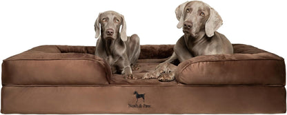 NOAH & PAW Large Dog Bed, 35X25X11 Inch, Orthopedic Dog Beds, Eggshell Memory Foam Infused with Cooling Gel, Inner Cover, Water Resistant, Machine Washable (Faux Leather)30