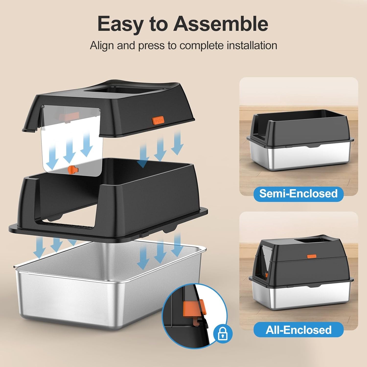stainless-steel-litter-box-with-lid-front-entry-top-exit-kitty-litterbox-extra-large-enclosed-metal-cat-box-with-litter-scoop-litter-mat-black