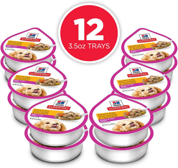 Hill'S Science Diet Puppy Small & Mini Wet Dog Food | #1 Veterinarian Recommended, Chicken & Vegetables, 3.5 Oz. Trays, 12-Pack3