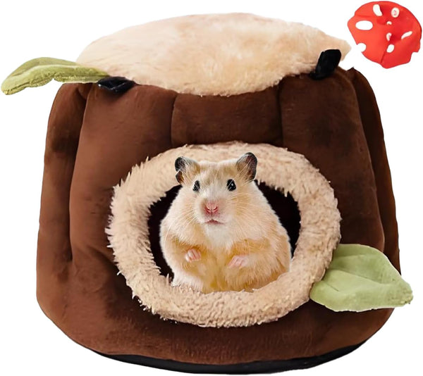 LYART Guinea Pig Hamster Bedding or Hideout for Mouse Mice Rat Ferret Bunny Fluff Bedding Bed House Cage Accessories, Dwarf Rabbits Hedgehog Bearded Dragon Warm Bedding Winter Nest Cave, Washable(2.L)7