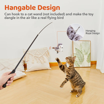 Potaroma Cat Toys Flapping Bird (No Flying), Lifelike Sandpiper Chirp Tweet, Rechargeable Touch Activated Kitten Toy Interactive Cat Exercise Toys for All Breeds Cat Kicker Catnip Toys 4.0" | Lifelike Sandpiper Chirp, Touch Activated, Rechargeable Kitten Kitty Exercise Catnip Kicker for All Breeds 4.0 Inches6