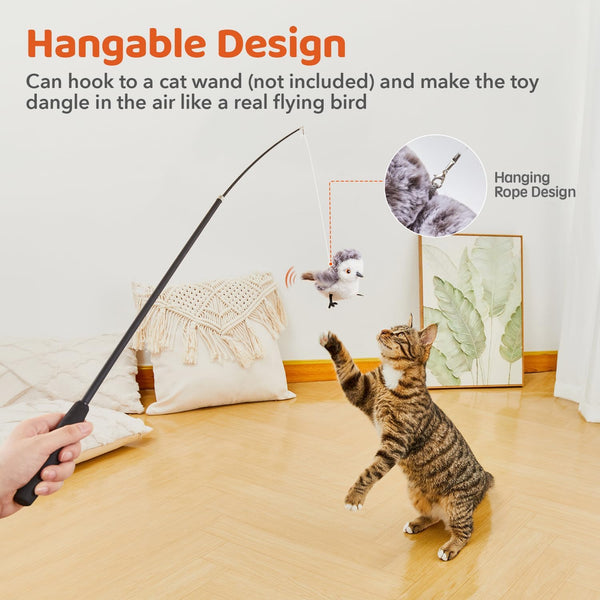 Potaroma Cat Toys Flapping Bird (No Flying), Lifelike Sandpiper Chirp Tweet, Rechargeable Touch Activated Kitten Toy Interactive Cat Exercise Toys for All Breeds Cat Kicker Catnip Toys 4.0" | Lifelike Sandpiper Chirp, Touch Activated, Rechargeable Kitten Kitty Exercise Catnip Kicker for All Breeds 4.0 Inches6