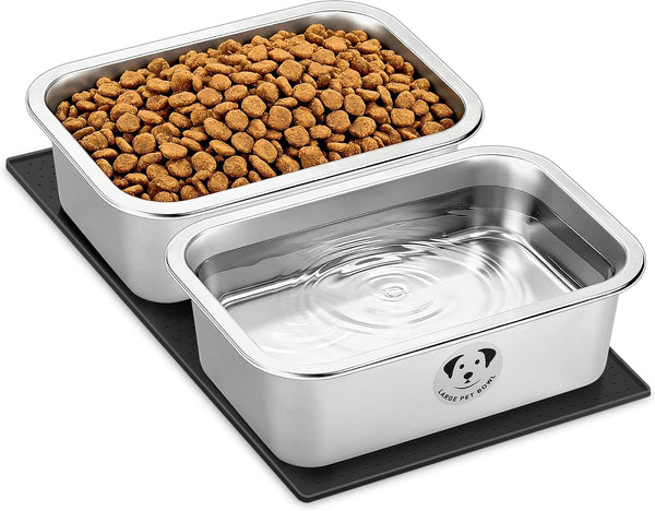 Stainless Steel Dog Bowls for Large Dogs, High Capacity Metal Dog Food Bowls, Food and Water Bowl for Larges, X-Large, and Big Dogs 1.25 Gallons16