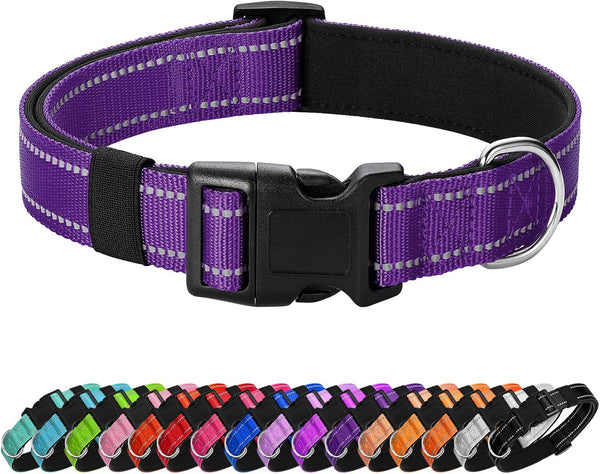 Reflective Dog Collar Padded with Soft Neoprene Breathable Quick Release Basic Dog Collars for Medium Dogs Purple Girl1