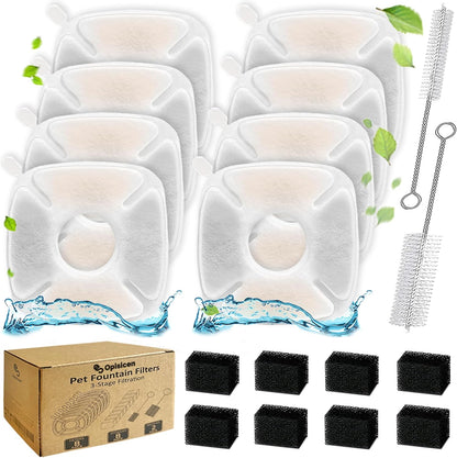 34 Pcs Cat Fountain Filters Replacement Compatible with VEKEN 95Oz/2.8L Cat Water Fountain Filters Automatic Dog Water Fountain Filters Pet Fountain7
