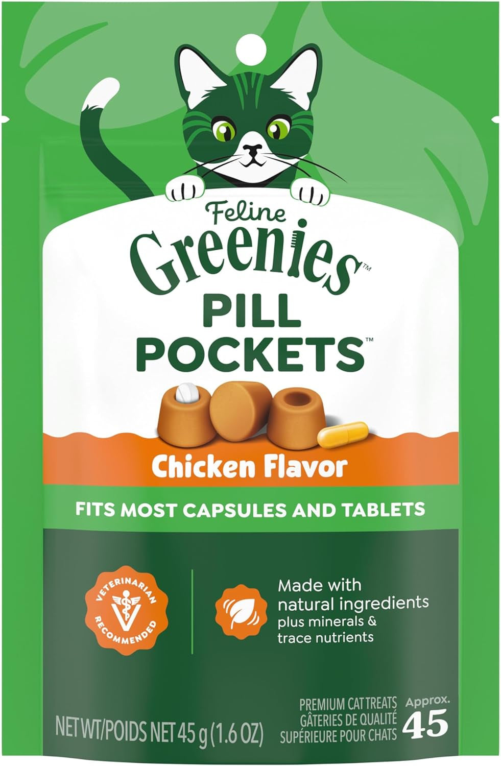 greenies-feline-pill-pockets-soft-cat-treats-chicken-flavor-85-count-1-vet-recommended-moldable-pocket-hides-pills-no-artificial-flavors-or-preservatives-real-ingredients