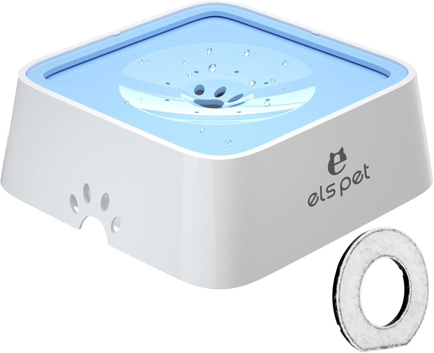 els-pet-grey-70oz-2l-no-spill-dog-cat-bowl-carbon-filter-water-dispenser-70oz-2l-floating-disk-slow-drink-activated-carbon-filter-dual-spill-proof-anti-slip-dishwasher-safe-medium-large-dogs